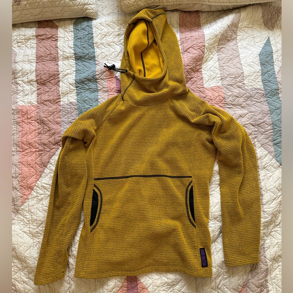 Women’s gold Melanzana Microgrid Hoodie